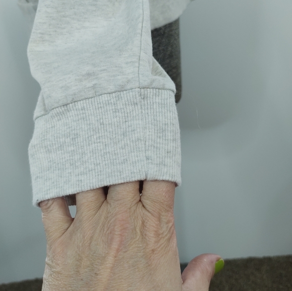 Banana Republic ivory & gray heathered lightweight zip up jacket - Picture 7 of 15